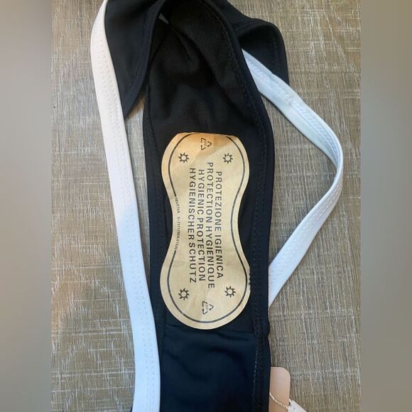 JIMMI SWIM NWT Tuxedo Bikini Set Swim Suit Size L Black White Demi Padded Cheeky - Picture 15 of 16